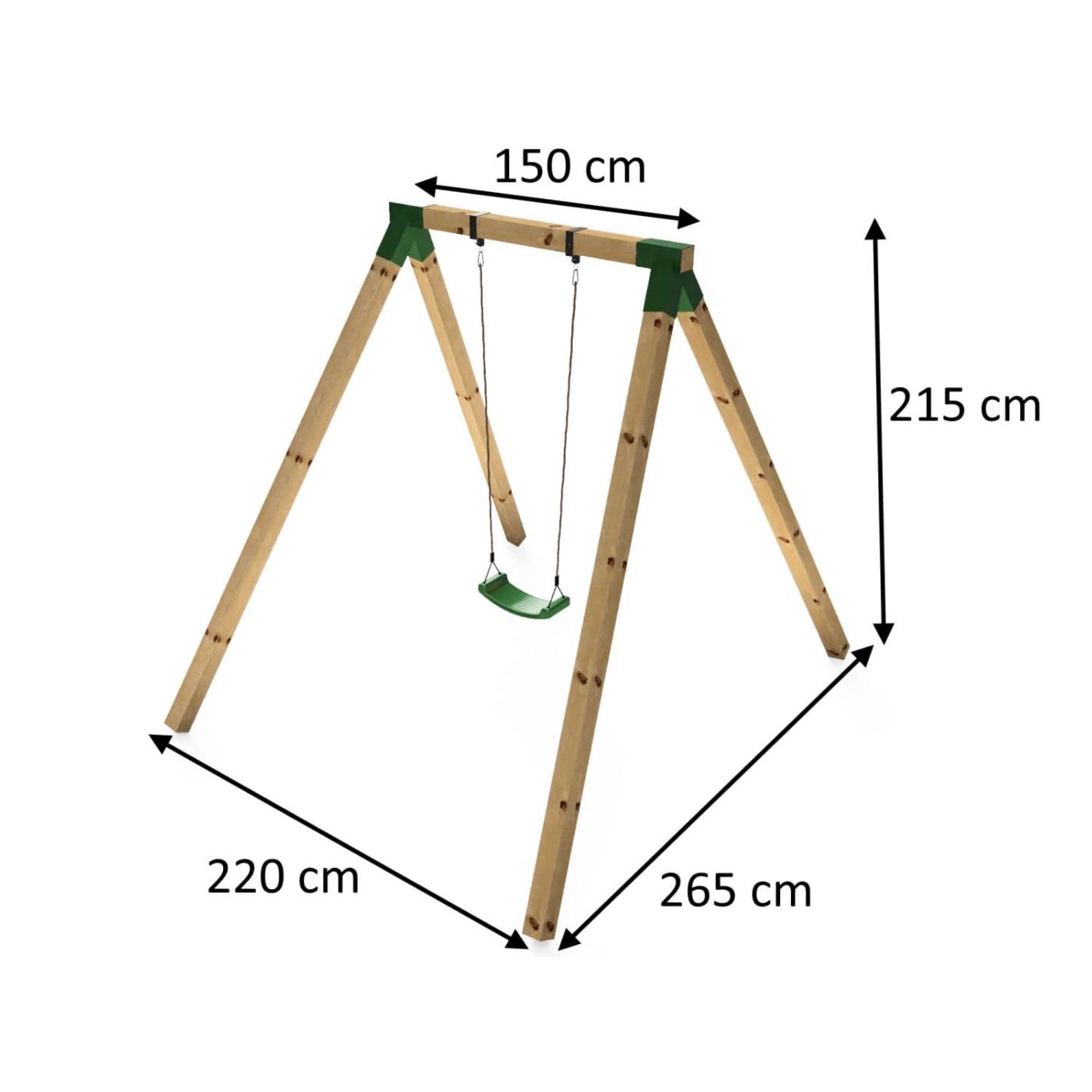 Columpio individual para adultos de madera MASGAMES KARAI DELUXE