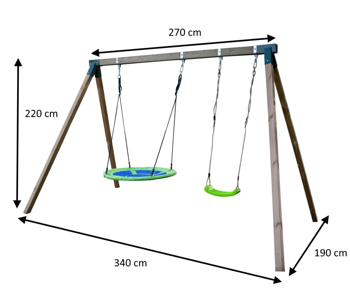 Columpio de madera cuadrada MASGAMES AKINA