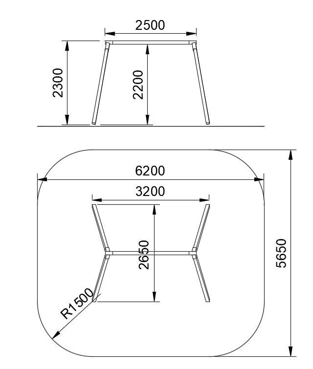 Columpio madera cuadrada Masgames KARAI DELUXE asientos de caucho con cadenas