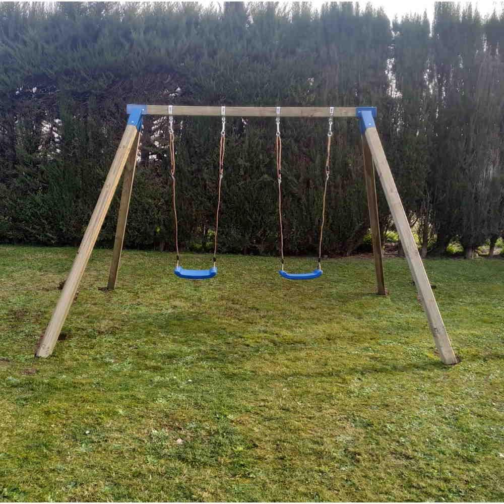 Baloiço duplo de madeira KARAI