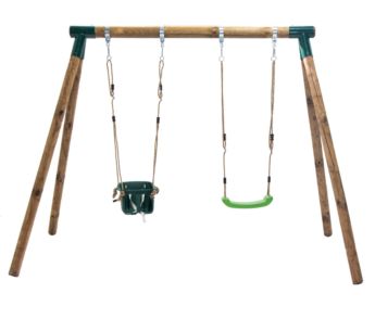 Baloiço de madeira Masgames Kadi com assento de crianças