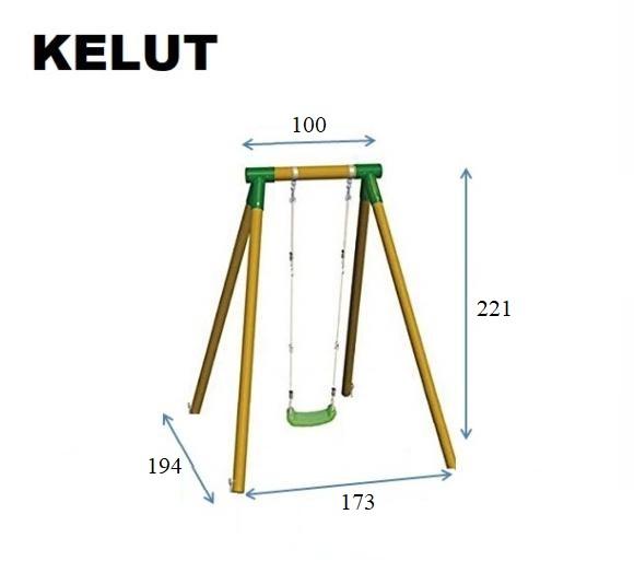 columpio masgames individual de madera kelut medidas