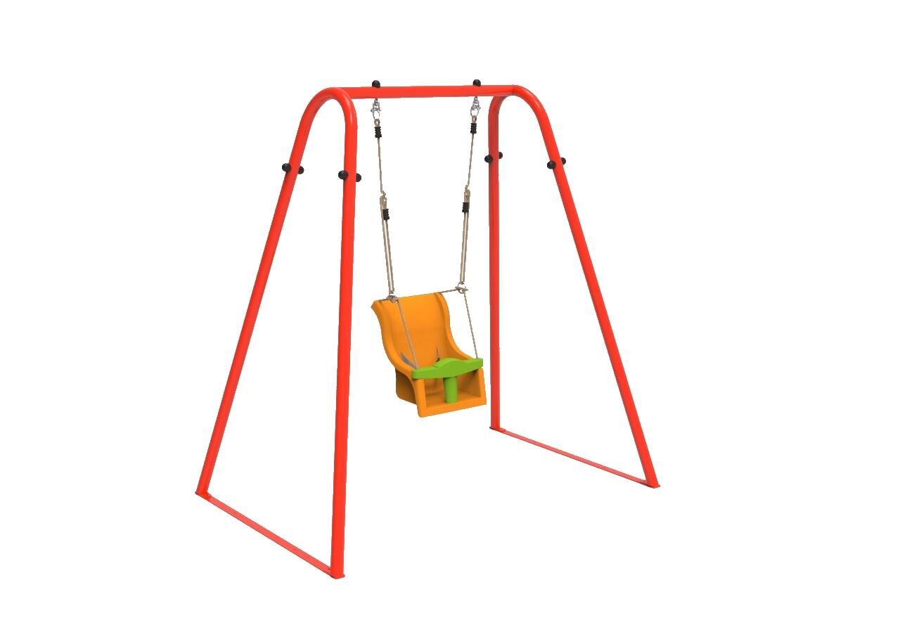 Columpio individual metálico MONTBLANC infantil asiento bebé rojo