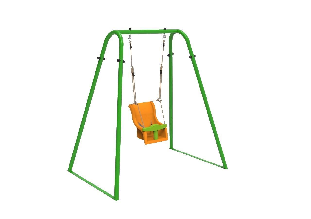 Columpio individual metálico MONTBLANC infantil asiento bebé verde