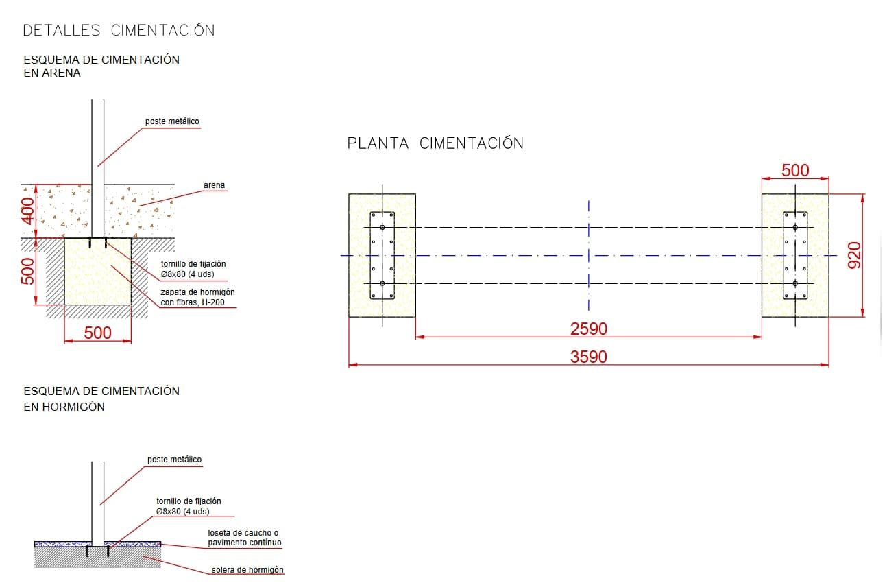 Columpio Homologado Metálico de dos plazas FLOR 3