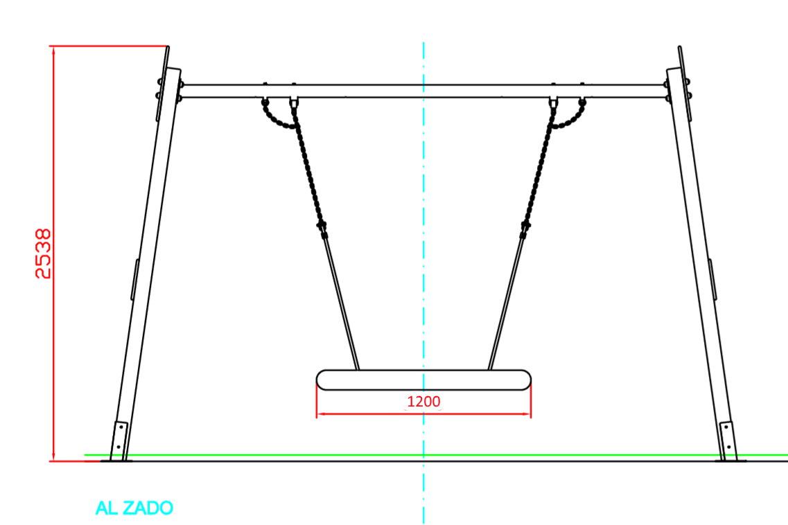 Columpio Nido con larguero de acero INOX