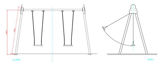 BALOIÇO DE METAL DOIS LUGARES E ASSENTOS MISTOS