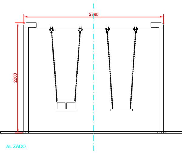 Baloiço duplo Vesubio assentos crianças