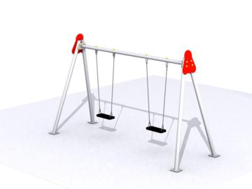 Baloiço de metal 2 lugares assentos planos