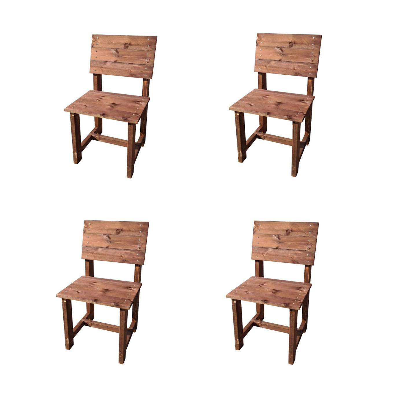 Conjunto de 4 sillas de madera de exterior MASGAMES BATEA pintada lasur