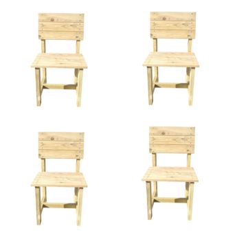 Conjunto de 4 sillas de madera de exterior MASGAMES BATEA