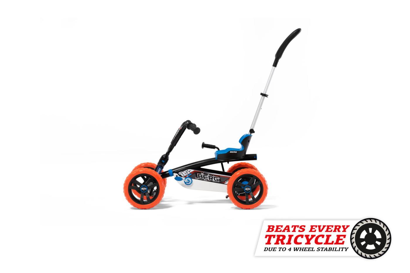 Coche de pedales evolutivo BERG Buzzy Nitro 2 en 1 con barra de empuje, mejor que un triciclo