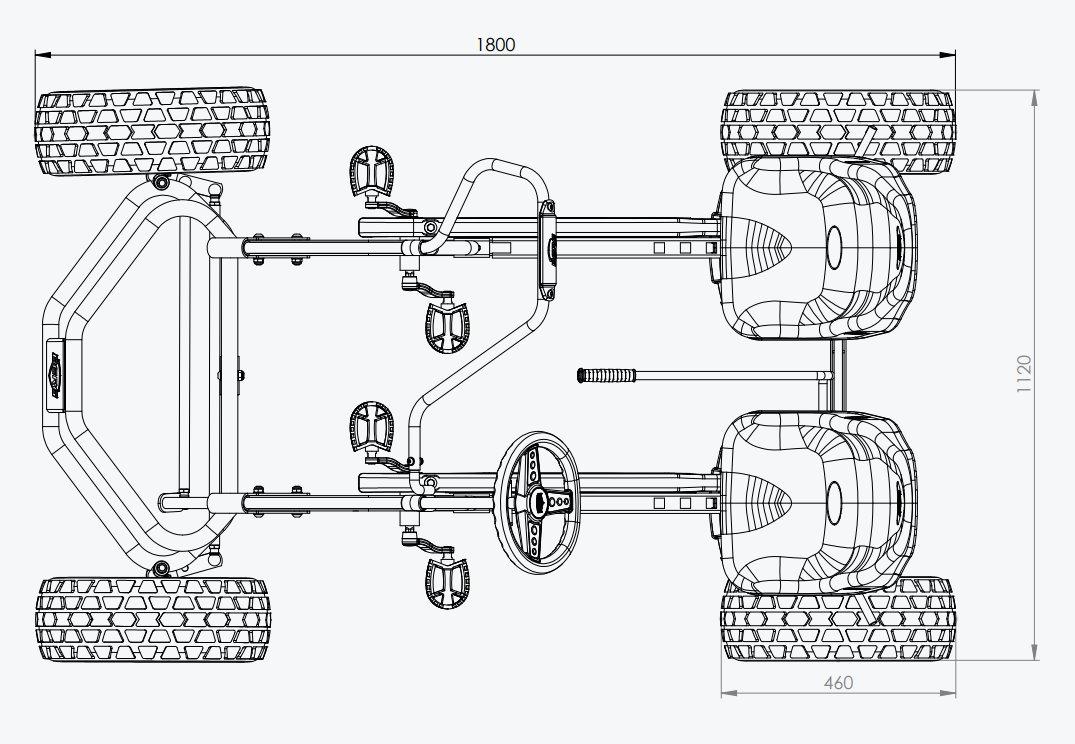 Kart a pedal de dois lugares BERG DUO COASTER BFR