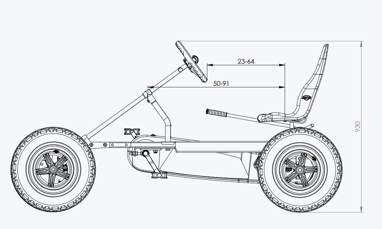 Kart a pedal de dois lugares BERG DUO COASTER BFR