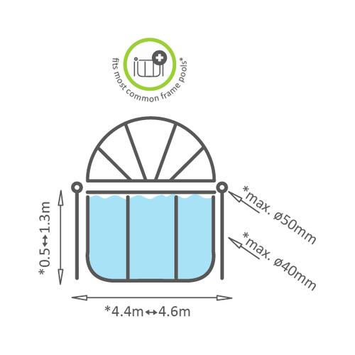 Cubierta cúpula para piscina redonda Exit esquema