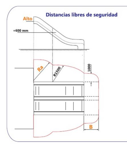 Rampa de tobogán Doble pista homologada para uso público, varios colores y medidas