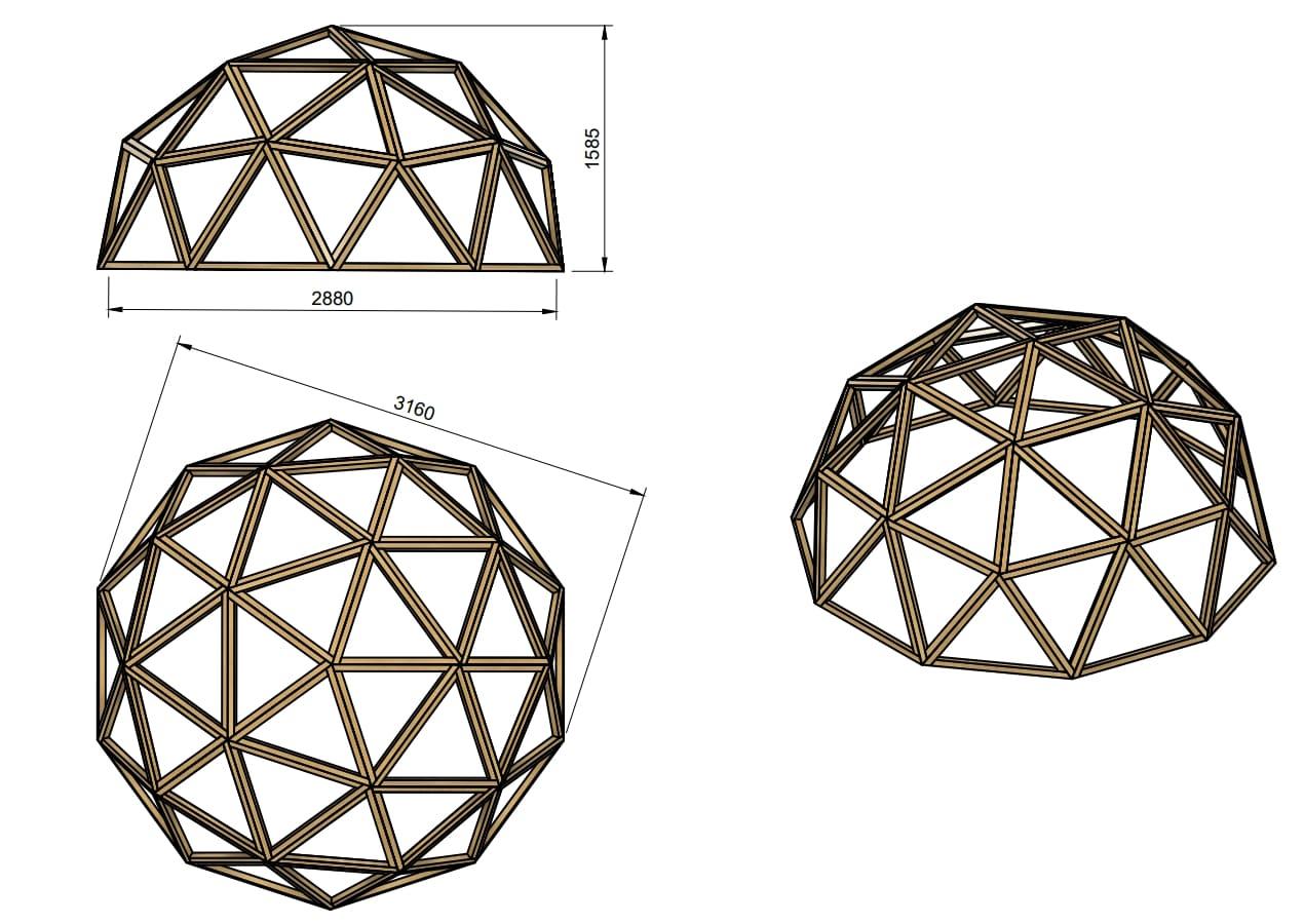 dom geodèsic de fusta MASGAMES XL