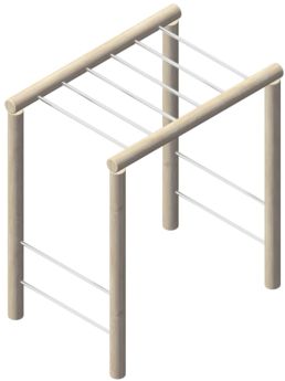 Escalera horizontal de calistenia de madera de robinia