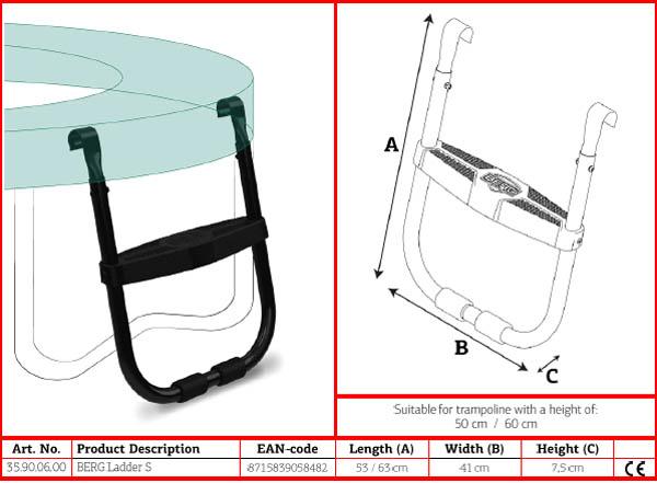 Escalera para cama elástica Berg S