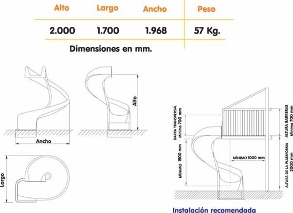 toboganes helios 200 medidas