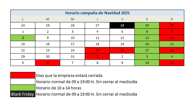 horario topludi navidad 2025
