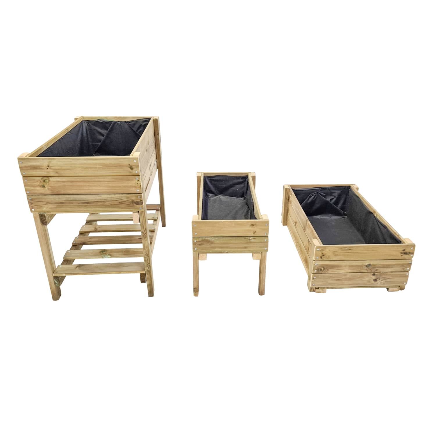 Pack de 3 mesas de cultivo de madeira MASGAMES FORTIS