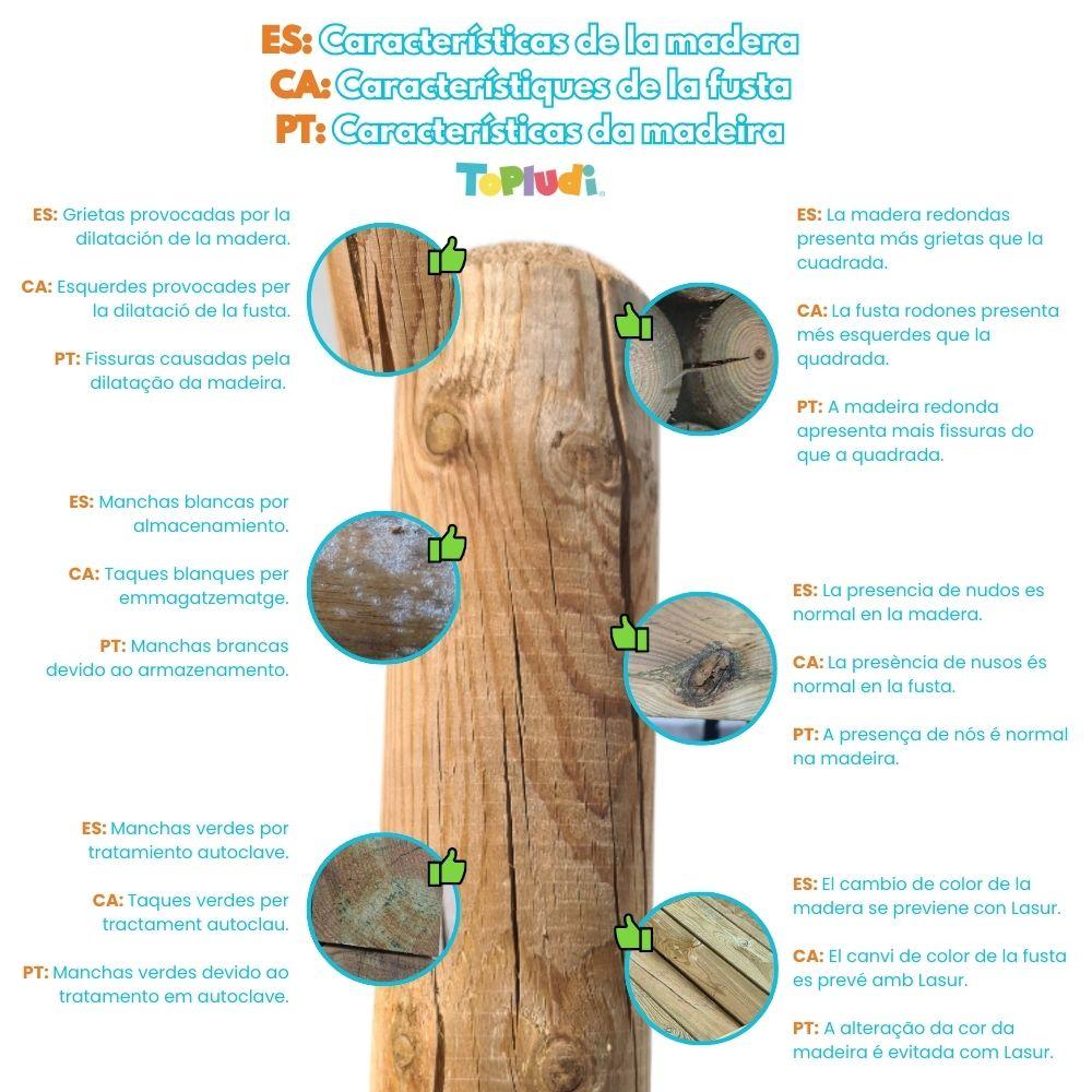 Columpio de madera MASGAMES Kadi dos plazas