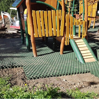 terres de seguretat cautxú reixa instalades directament sobre terra parcs infantils