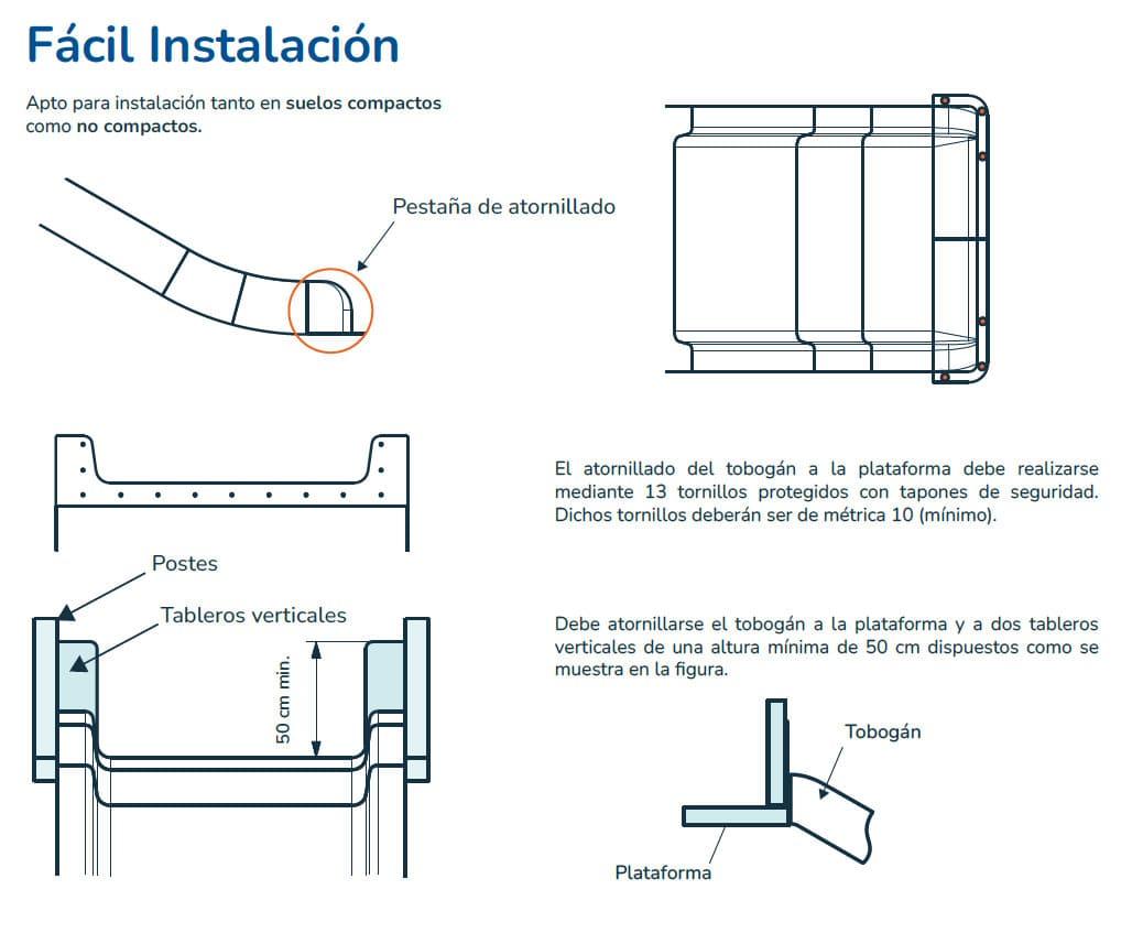 instalacion Rampa de Tobogán Wide 150