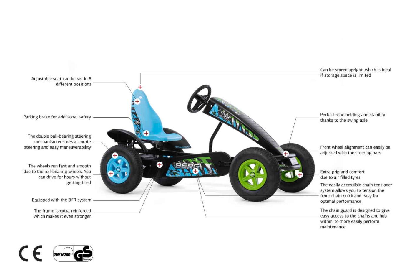 Karts de pedais BERG X-ite BFR gráficos são inspirados nas motos todo-o-terreno