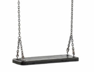 Assento de baloiço CLASSIC de borracha com correias de aço inoxidavel uso público