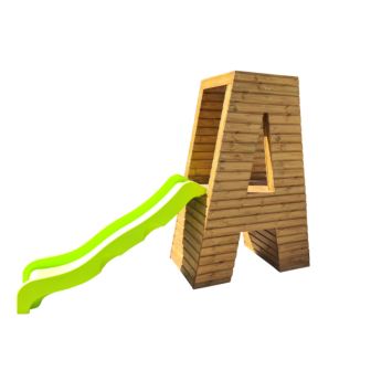 Parque infantil letra gigante de madera con tobogan MASGAMES ALPHAPLAY