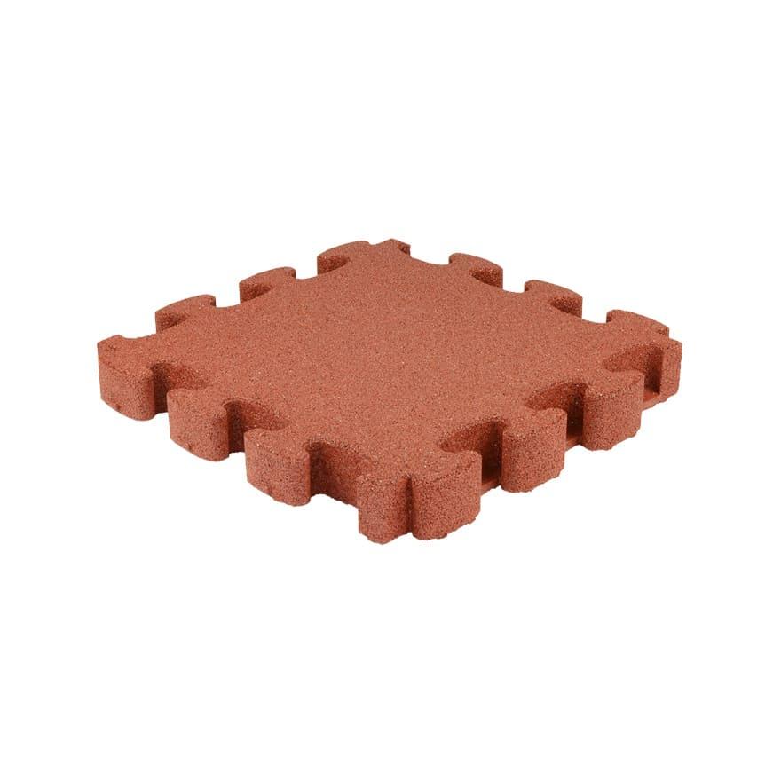 Loseta de caucho Puzzle homologada para uso público comercial como pavimento para zona de juego infantil loseta roja