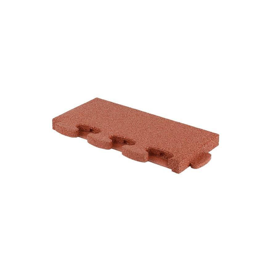 Loseta de caucho Puzzle homologada para uso público comercial como pavimento para zona de juego infantil loseta perimetral biselada roja