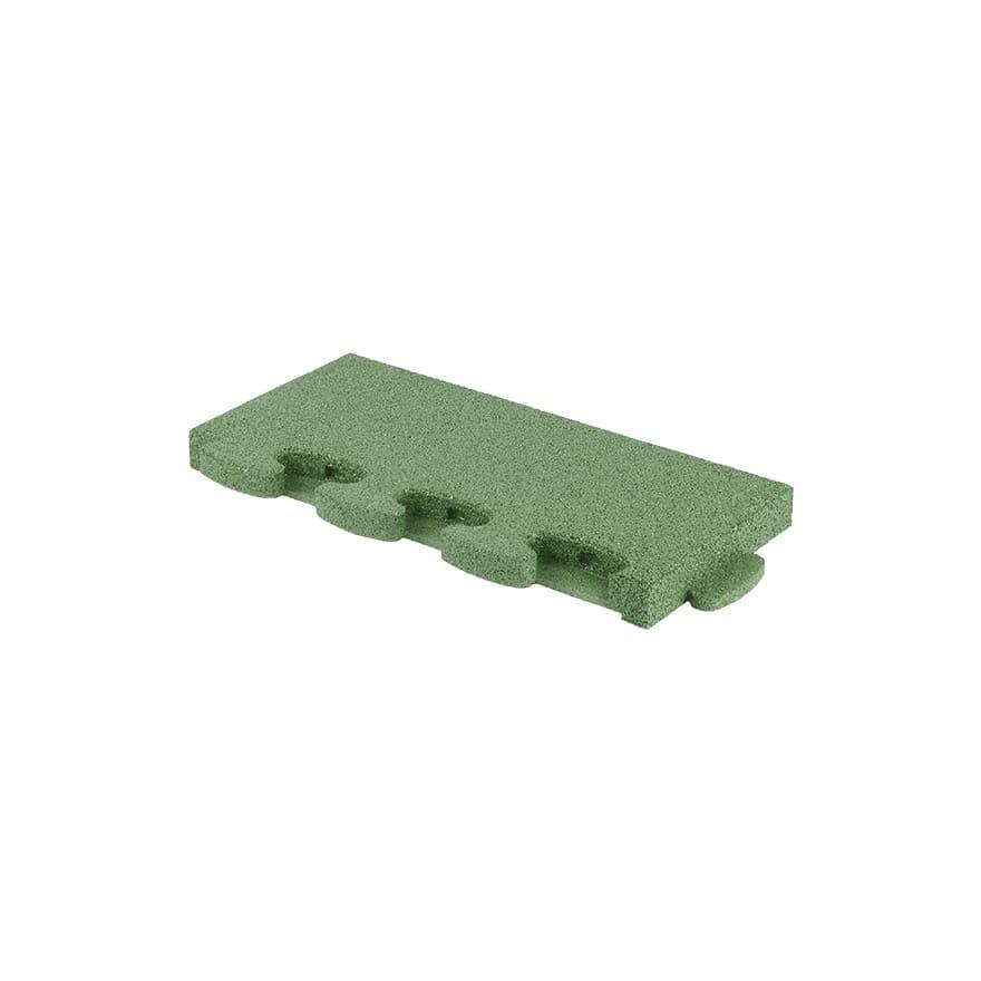 Ladrilho de borracha Puzzle homologada para uso público comercial como pavimento para zona de jogo infantil ladrilho de perimetro chanfrado verde