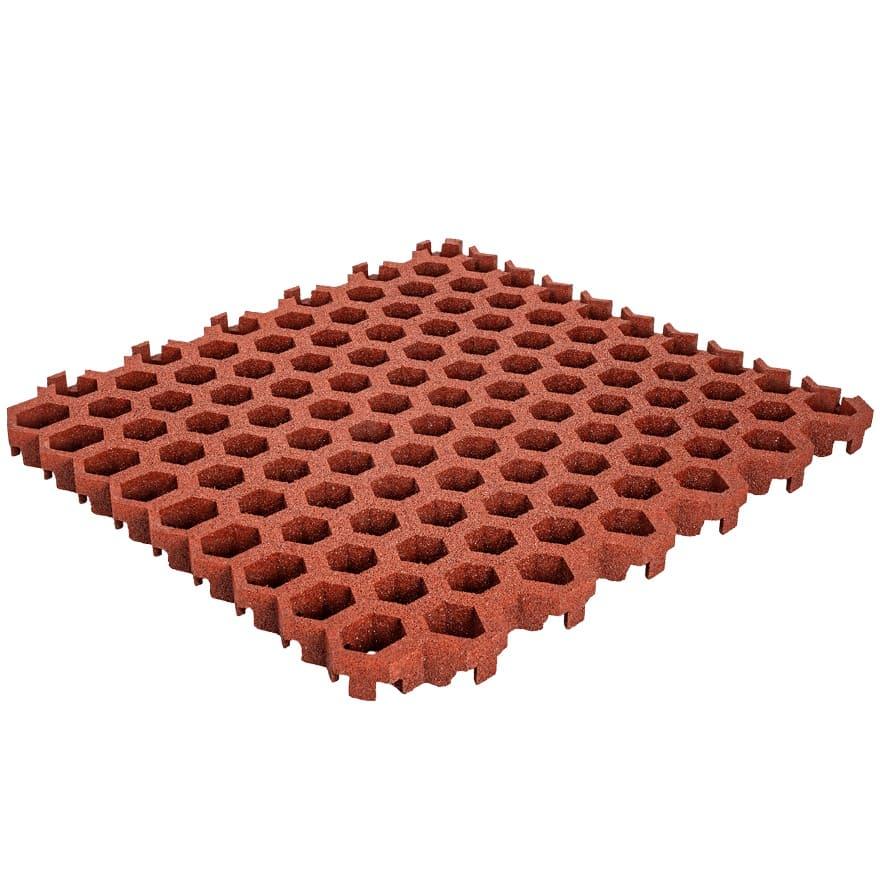 Llosetes de cautxú homologades per instal·lar sobre terra o gespa color vermell