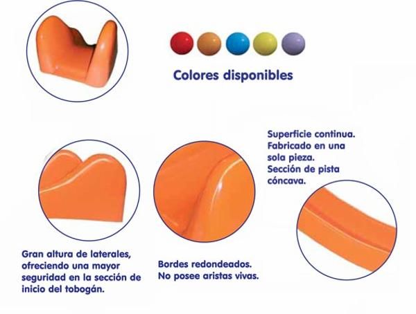 Rampa de tobogán Mami homologada para uso público, varios colores y medidas