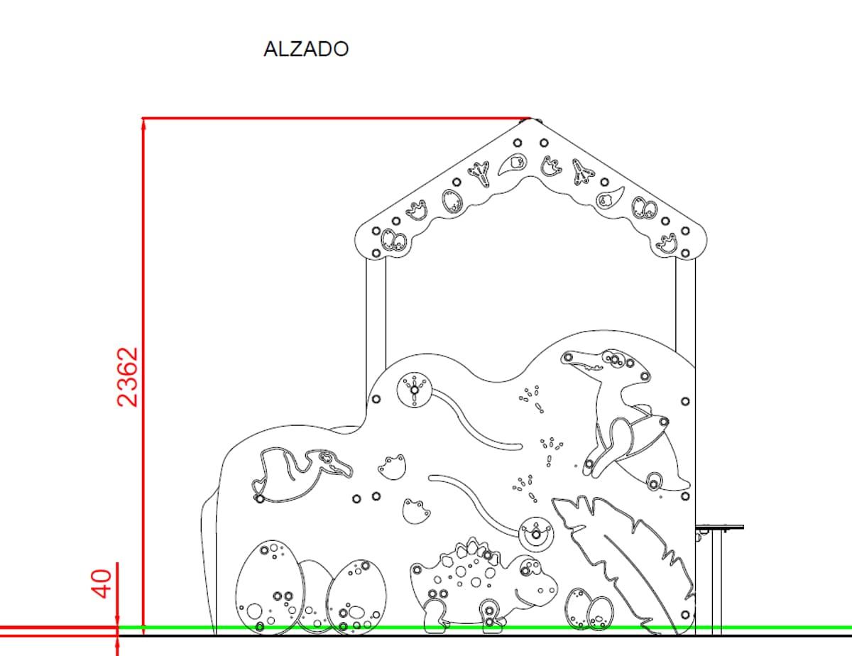 Medidas alzado Casita Inclusiva SPIROSAURUS