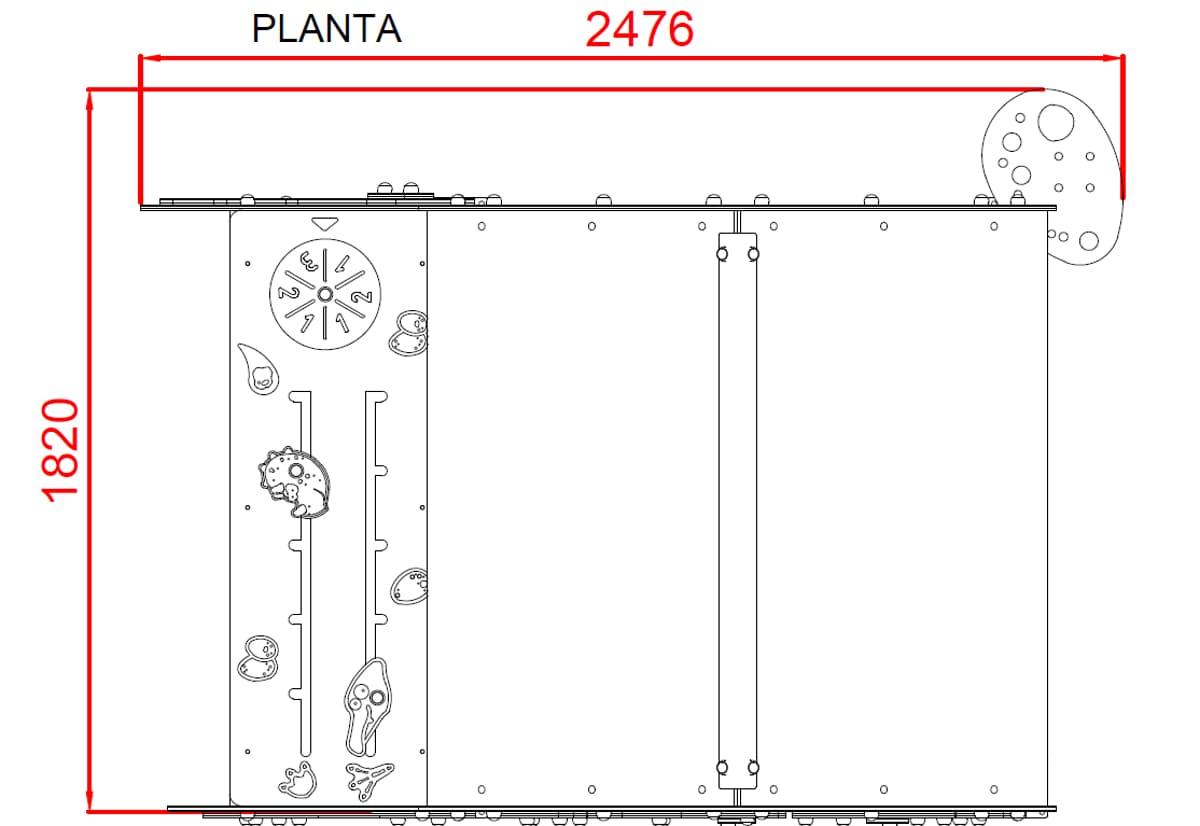 medidas planta Casita Inclusiva SPIROSAURUS