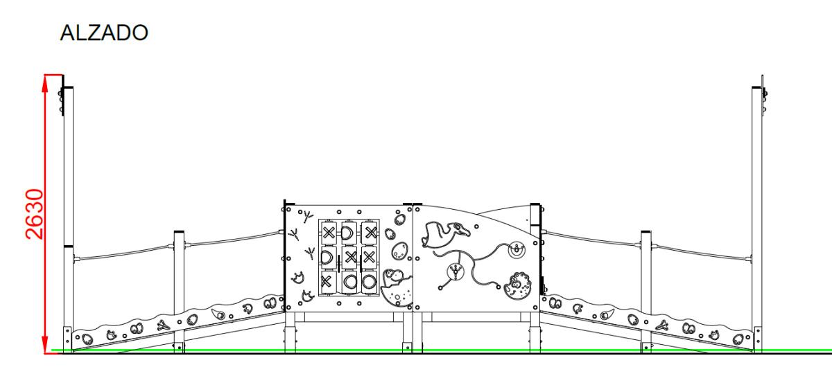 medidas alzado Parque Infantil Inclusivo JURÁSICO