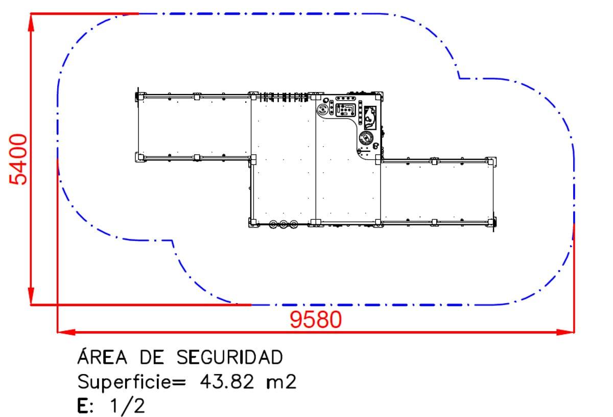 medidas área de seguridad Parque Infantil Inclusivo JURÁSICO