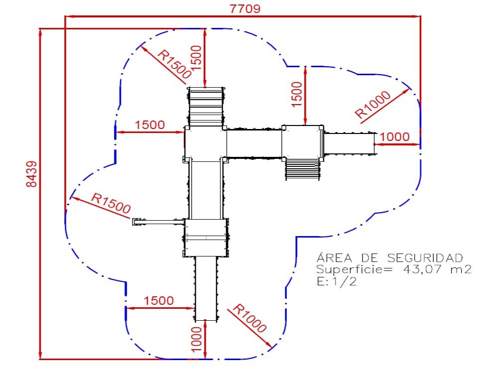 medidas Parque Infantil Metálico TRACIA uso público1