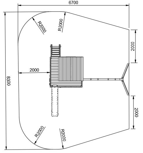 Casita elevada con tobogán y columpio MASGAMES LOLLIPOP L 5