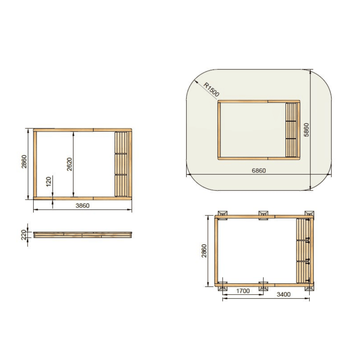 Arenero de madera con cajas de almacenaje MASGAMES Coveri