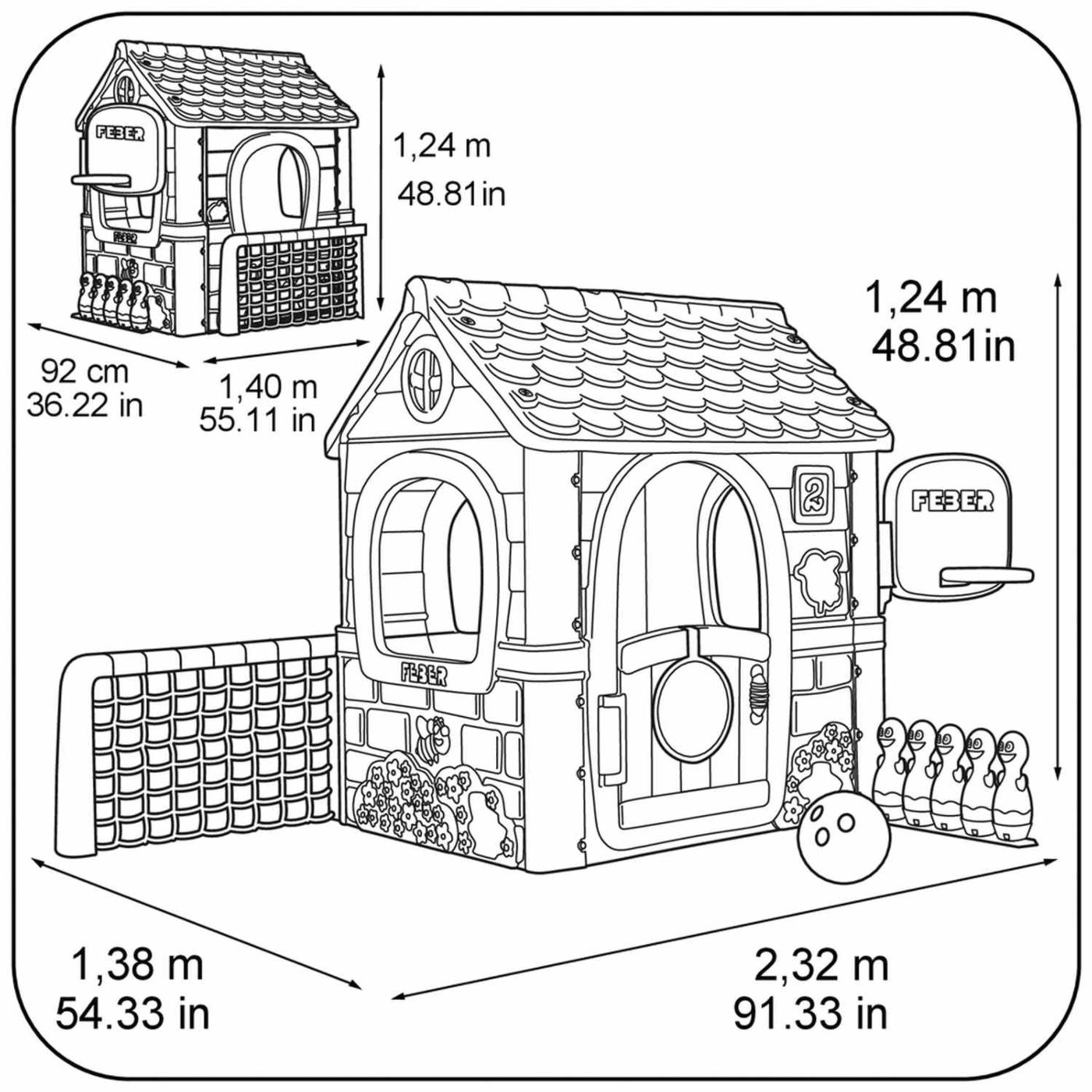 medida Casinha infantil Feber Casual Multi-Activity House 6 en 1