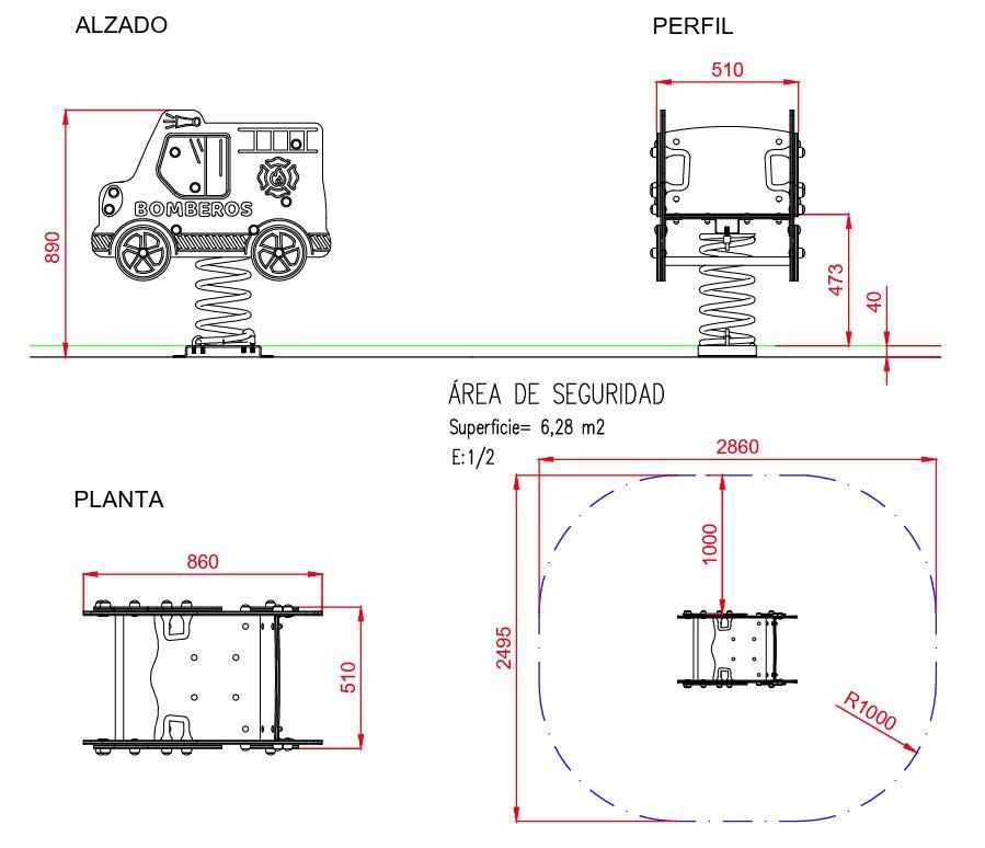 Muelle Doble Panel Bombero Inclusivo