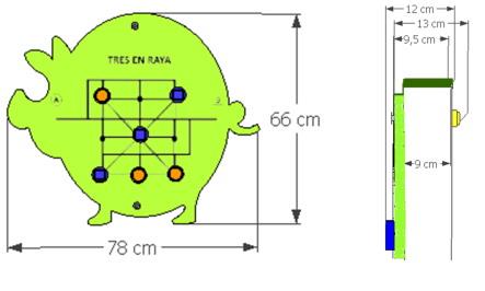 medidas Panel de Juego 3 en Raya