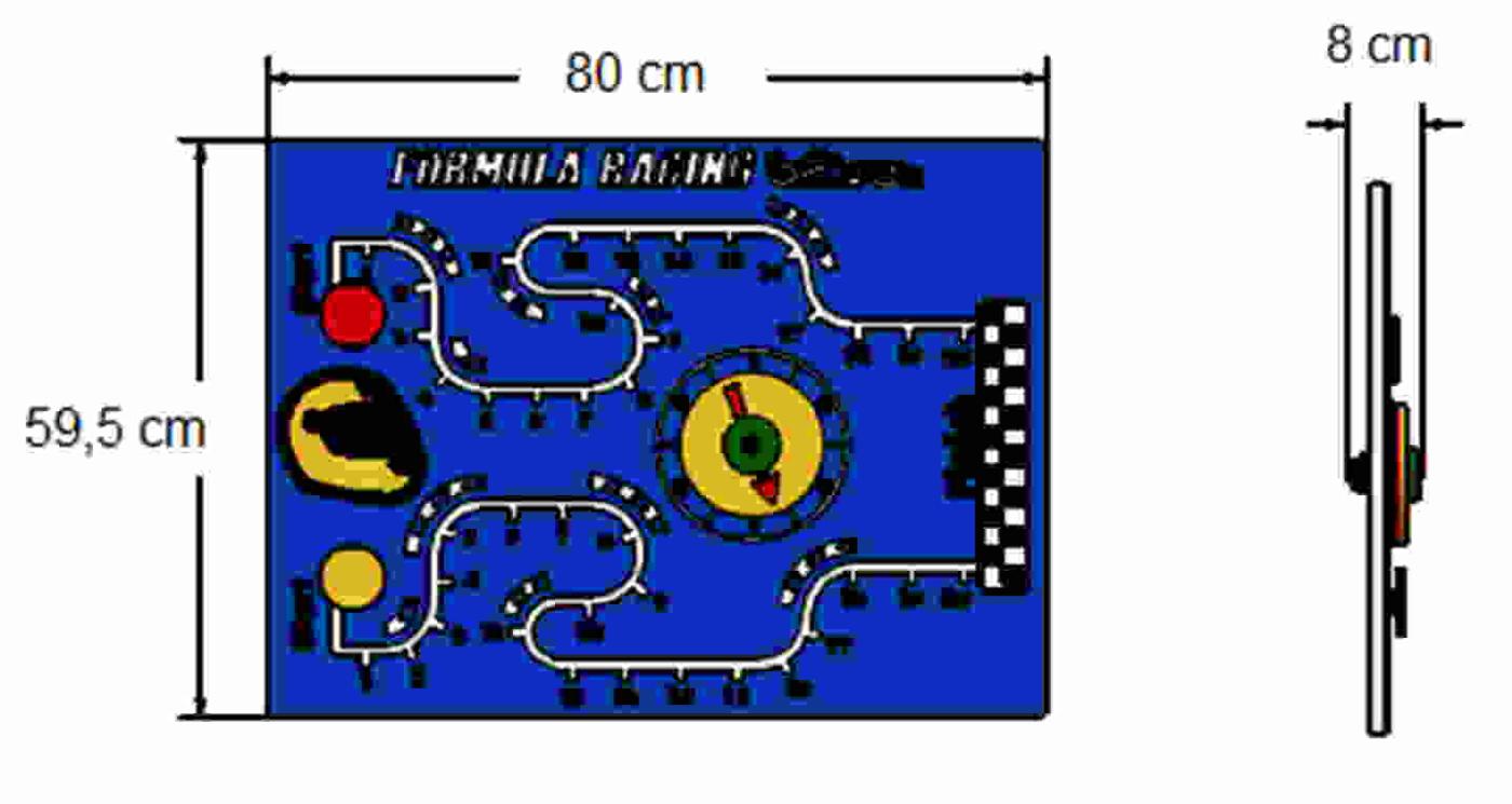 medidas Panel de Juego Carrera de Coches