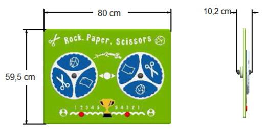 medidas Panel de Juego Piedra, papel o tijera