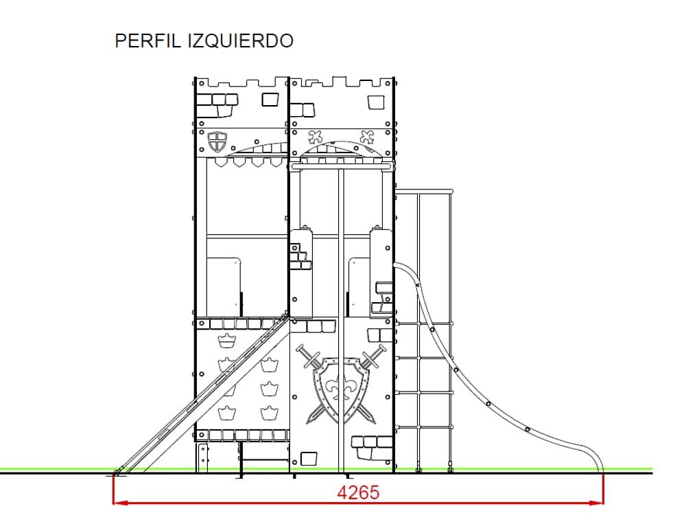 Medidas perfil Parque Infantil Castillo CHAMBORD uso público